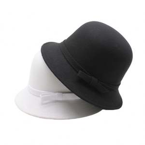 Chapeau Bob Blanc Élégant avec Nœud en Ruban pour Femme, Idéal Mariage, Église, Vente en Gros pour Fêtes Décontractées et Scènes Extérieures - Product Image 3