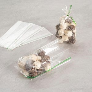 Sacs en plastique à fond gousset 3 1/2" x 2 1/4" x 9 3/4" transparents jetables pour réfrigération - Product Image 3