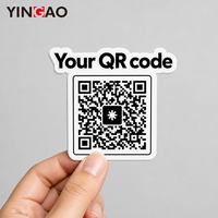Autocollant personnalisé avec code QR, découpé, imperméable, résistant aux rayures, en vinyle, pour boîte d'expédition, gobelet à café, emballage, autocollants logo