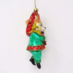 Cute glass hanging ornaments for festival party xmas tree hanging decoration