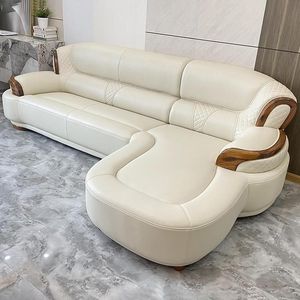 Divano di Lusso 1+2+3 in Pelle, Nuovo Divano Moderno di Alta Gamma per Soggiorno, Stile <span class=keywords><strong>Cinese</strong></span> Europeo Americano - Product Image 5
