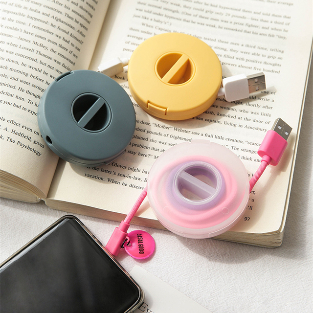 2023 New Gadgets Portable Rotatable Cable Organizer Colorful USB Cable Storage Box Desktop Cable Winder Made of Durable Plastic