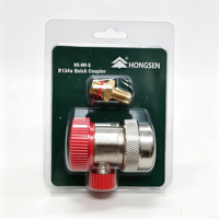 Raccord rapide HONGSEN HS-ML R134A réglable basse pression en laiton bleu pour climatisation automobile, connecteur de charge de réfrigérant, garantie 1 an