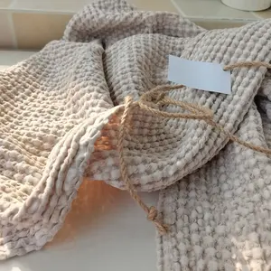 Coperta traspirante in maglia di cotone waffle, copriletto per uso domestico