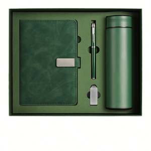 Juego de Regalo de Cuaderno de Cuero Corporativo al por Mayor con Bolígrafo y Botella de Agua, Agenda A5 de Lujo Personalizable con Caja de Regalo y USB - Product Image 3