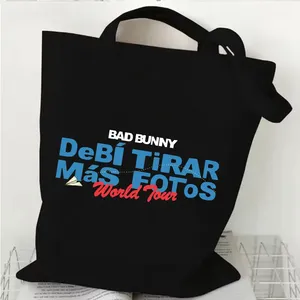 Sac de shopping Bad Bunny DTMF World Tour 2025-2026, sac fourre-tout en toile <span class=keywords><strong>Debi</strong></span> Tirar Mas Fotos, sac à bandoulière tendance pour filles - Product Image 3