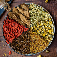 Thé aux chrysanthèmes et aux graines de cassia, mélange de tisanes bienfaisantes avec chèvrefeuille et baies de goji