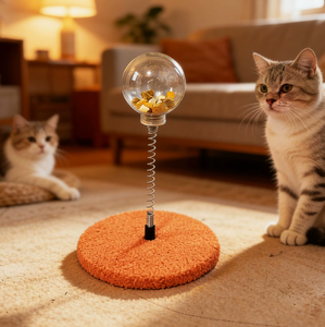 Tour griffoir pour chat en peluche avec boule suspendue, griffoir interactif pour chats d'intérieur - Product Image 2