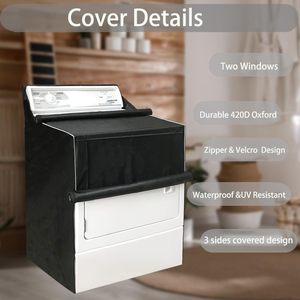 Fodera per lavatrice in <span class=keywords><strong>tessuto</strong></span> Oxford 420D resistente all'acqua con rivestimento frontale per lavasciuga copri asciugatrice - Product Image 4