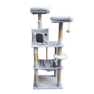 Wooden sword hemp rope cat tree house wooden house entertainment catch after tower platform cat tree