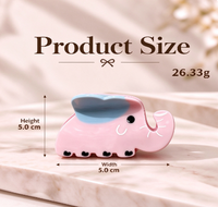 DOWELL Nouvelle Pince à Cheveux Personnalisée en Acétate, Motif Éléphant Animal, Mignonne, de Qualité Supérieure, Pince Requin Amusante pour Enfants et Femmes