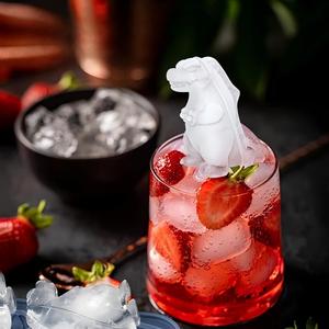 Molde de Hielo de Silicona con Forma de Dinosaurio Grande, 4 Cavidades, Hielo de T-Rex de Fusión Lenta <span class=keywords><strong>para</strong></span> Whisky y Bourbon - Product Image 2