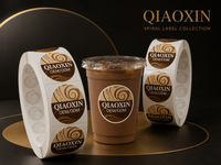 Autocollants adhésifs personnalisés durables avec logo, impression numérique, imperméables, brillants, pour étiquettes de boissons, café, bière, jus, gobelets en papier et en plastique