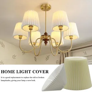 Wholesale Cheap Vintage Style LampShade Decorative Pendant Lamp Bedside Table Lamp Pleated Fabric Folded Lamp Shade