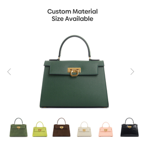 工厂定制标志素食皮革翻盖女士手包钱包时尚高品质Pu优雅奢华女用锁手袋 - Product Image 2