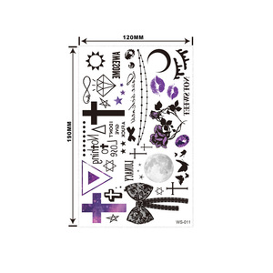 Tatouage temporaire sur le thème de l'<span class=keywords><strong>horreur</strong></span> et du <span class=keywords><strong>thriller</strong></span> pour hommes, autocollant de transfert DTF de 120*190 mm pour les festivals de musique. - Product Image 2