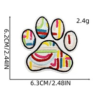 Patch personnalisé patte d'animal, motif écossais arc-en-ciel, broderie florale, empreinte de patte de chien ou de chat, appliqué thermocollant pour vêtements, sacs, DIY pour les amoureux des animaux