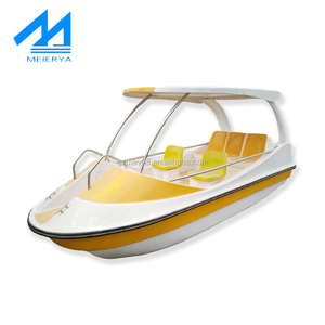 Bote Eléctrico para 5 Personas con Drenaje Automático, Bote a Pedal de Fibra de Vidrio, Bote Pequeño de Recreo para Parques Acuáticos - Product Image 1