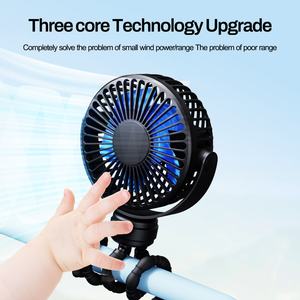 Ventilador de Mano Recargable USB de Alta Velocidad, Mini Ventilador con Trípode para Cochecito, Mesa, Uso en Exteriores y Camping - Product Image 5