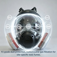 Masque respiratoire panoramique multi-usages, masque à gaz en silicone liquide avec filtre ABEK, bloque les fumées de peinture et les odeurs chimiques