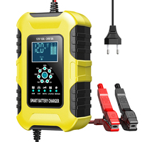 Chargeur de batterie de voiture FOXSUR 12V 24V 10A 7 étapes AGM LiFePo4 Plomb-acide Gel Humide Moto Charge rapide automatique Réparation par impulsions