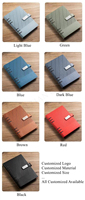 Couverture de carnet de notes A5 en cuir PU pour voyageurs A5 6 anneaux en sergé carnet de croquis couverture de carnet de notes Logo personnalisé