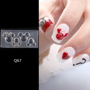 Nail Art 3d Mold TSZS Wholesale Multi Design Nail Mold 3D Flower Shell Resin Decoration Silicone Mold For Nail Art UV Gel Manicure Tools