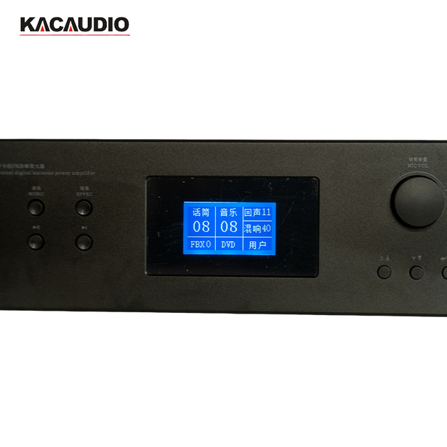 Black KCK-200USB Digital Integrated Karaoke Amplifier with LCD Display for Home KTV Speaker System Use