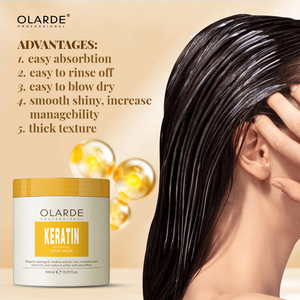 <span class=keywords><strong>Masque</strong></span> capillaire à la kératine et au collagène tendance, réparateur pour cheveux abîmés et colorés, <span class=keywords><strong>masque</strong></span> capillaire OLarde pour usage quotidien à domicile - Product Image 3