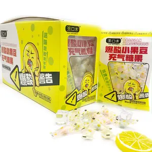 Pabrik Penjualan Panas Gila Super Asam Krim Permen Kenyal Camilan Anak-anak Renyah Susu Icing Mini Permen Lemon Permen Asam Super