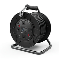 Enrouleur de câble multiprise industriel robuste 125V US 50FT 100FT à 4 prises pour atelier, garage et chantier