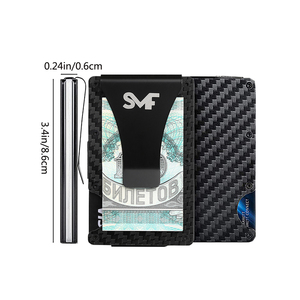 <span class=keywords><strong>Portafoglio</strong></span> in metallo con fermasoldi in carbonio con fermasoldi in carbonio <span class=keywords><strong>porta</strong></span> carte di vendita con priorità - Product Image 2