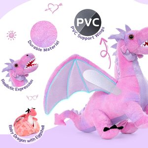 莫里莫斯7pcs 4婴儿2鸡蛋毛绒玩具套装大型毛绒动物散装龙毛绒动物 - Product Image 2