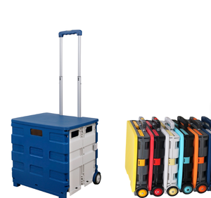Carrito <span class=keywords><strong>de</strong></span> Compras Plegable <span class=keywords><strong>de</strong></span> Plástico Resistente para Supermercado, 2 Ruedas, Personalizable, OEM, Contenedor con Ruedas, Capacidad <span class=keywords><strong>de</strong></span> 100 kg, Carrito Plegable Telescópico - Product Image 1