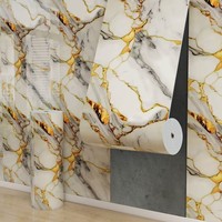 Papier peint imperméable en marbre, rouleaux de papier peint PVC, autocollants muraux autocollants pour la maison et la salle de bain, décoration d'appartement