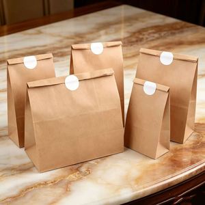 Bolsa de Papel Kraft Biodegradable de Grado Alimenticio, Resistente al Aceite, con Impresión de Logotipo Personalizado, Embalaje Desechable para Pan y Pastelería al por Mayor - Product Image 2