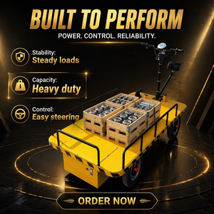 Carretilla Eléctrica de Plataforma Plana de 48V para Fábrica, Carro con Neumáticos Todoterreno - Product Image 4