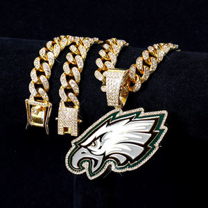 <span class=keywords><strong>Collier</strong></span> Pendentif Personnalisé Logo Équipe de Football Américain Philadelphia Eagles Bijou Fantaisie Fine pour Amis Hiphop ou Fans de Sport - Product Image 4