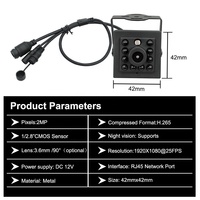 Mini-caméras IP 2MP, vision nocturne IR 940nm, caméra micro Ethernet, H.265, sécurité CCTV, petite caméra vidéo réseau