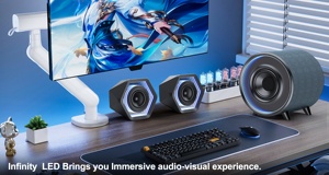 Nouveau modèle privé 2.1CH Enceinte de jeu avec caisson de basses filaire Éclairage LED RVB pour 5.3 pour cinéma maison et utilisation en extérieur - Product Image 2