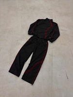 Chaqueta Cortavientos de Nailon con Ribete Reflectante y Líneas Destacadas, Pantalones Deportivos, Conjunto Deportivo para Hombre