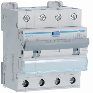 Hager Rcbo 4P 25A Curva C 300mA A-Hi 6000A per Protezione Elettrica - Product Image 1