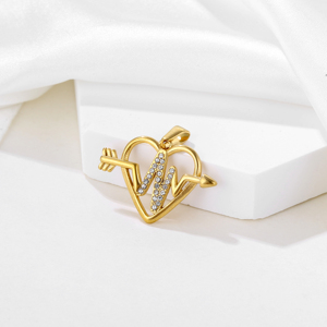 올리비아 스테인리스 스틸 도매 지르콘 하트 귀여운 플라밍고 펜던트 치아 참 펜던트 18k 골드 패션 펜던트 남녀 공용 - Product Image 2