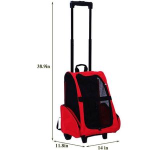 Sac à dos de transport pour animaux de compagnie avec roulettes, fabriqué en usine BSCI, sac de voyage pour chien et chat, sac de transport à roulettes pour animaux de compagnie - Product Image 3