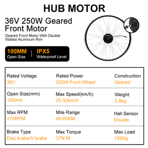 GreenPedel 36v Brushless Hub Motor <strong>E-bike</strong> <strong>Conversion</strong> Set <strong>UK</strong> Warehouse 250w Front Hub Motor Ebike <strong>Conversion</strong> <strong>Kit</strong> <strong>with</strong> Controller - Product Image 2