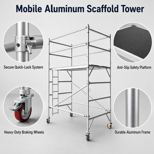 Andamio Industrial Galvanizado Duradero con Estructura de Mamparo y Sistema de Construcción de Paso, con Perno de Refuerzo Transversal <span class=keywords><strong>para</strong></span> Uso en Talleres Exteriores - Product Image 6