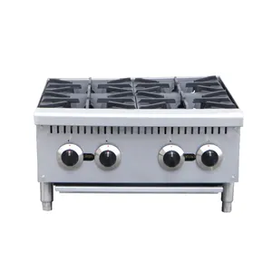 Stainless Steel 24 Inch Gas Range Commercial Restaurant Counter Top 4 Burner Gas Stove