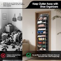 Organizador de Almacenamiento Colgante de 10 Niveles para Ahorrar Espacio, Resistente, para Colgar Sobre la Puerta, con Capacidad para Más de 20 Pares de Calzado, Botas y Zapatillas