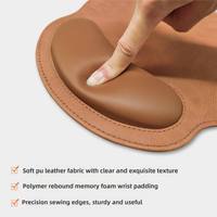 Tapis de souris ergonomique en cuir PU avec support de poignet Repose-poignet en mousse à mémoire de forme avec logo personnalisé Tapis de souris antidérapant pour PC Ordinateur Bureau