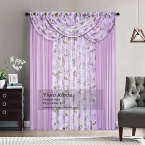 Lot <span class=keywords><strong>de</strong></span> 7 rideaux <span class=keywords><strong>de</strong></span> fenêtre imprimés et unis pour salon, avec perles décoratives - Product Image 5